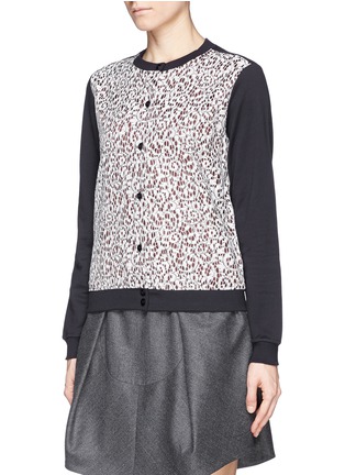 Front View - Click To Enlarge - CARVEN - Guipure lace cotton cardigan