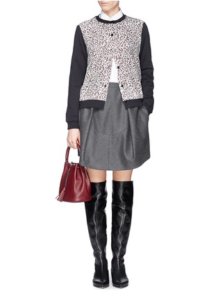 Figure View - Click To Enlarge - CARVEN - Guipure lace cotton cardigan
