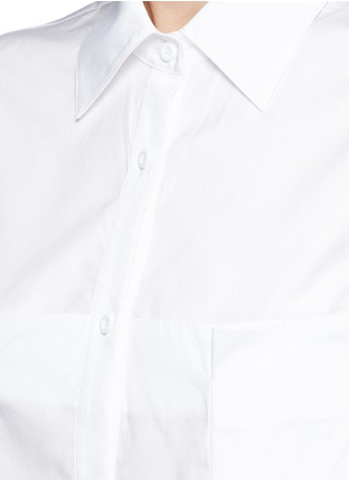 Detail View - Click To Enlarge - JINNNN - Box pleated cropped poplin shirt