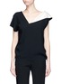 Main View - Click To Enlarge - LANVIN - Asymmetric sleeve satin crepe top