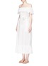Front View - Click To Enlarge - MARYSIA - 'Victoria' ruffle overlay broderie anglaise off-shoulder dress