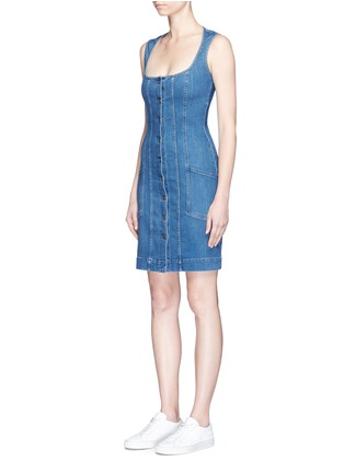 Front View - Click To Enlarge - STELLA MCCARTNEY - Button front stretch denim dress