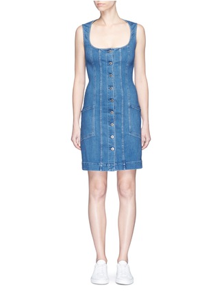 Main View - Click To Enlarge - STELLA MCCARTNEY - Button front stretch denim dress