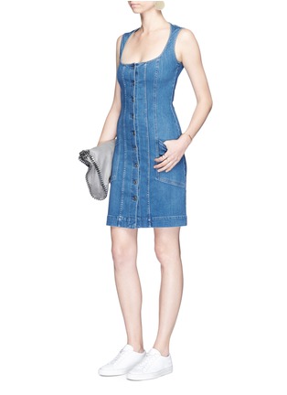 Figure View - Click To Enlarge - STELLA MCCARTNEY - Button front stretch denim dress