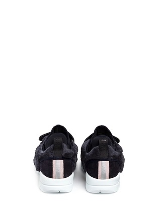 Back View - Click To Enlarge - MSGM - Faux fur trim suede neoprene sneakers