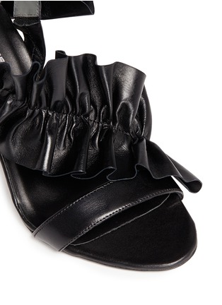 Detail View - Click To Enlarge - MSGM - Ruffle strap leather sandals