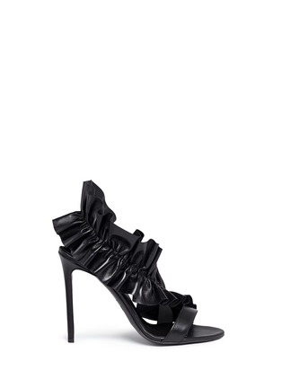 Main View - Click To Enlarge - MSGM - Ruffle strap leather sandals