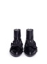 Front View - Click To Enlarge - MSGM - Oversized ruffle front leather ankle boots