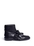 Main View - Click To Enlarge - MSGM - Oversized ruffle front leather ankle boots