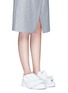 Figure View - Click To Enlarge - MSGM - Oversized ruffle front leather skate slip-ons