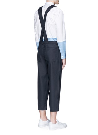 Back View - Click To Enlarge - COMME DES GARÇONS SHIRT - Wool blend twill suspender pants