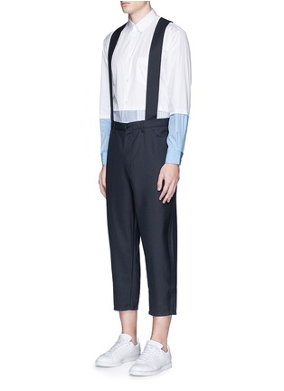 Front View - Click To Enlarge - COMME DES GARÇONS SHIRT - Wool blend twill suspender pants