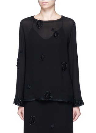 Main View - Click To Enlarge - THE ROW - 'Cece' bead embellished silk top