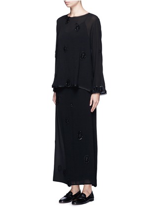 Figure View - Click To Enlarge - THE ROW - 'Sage' bead embellished silk maxi skirt