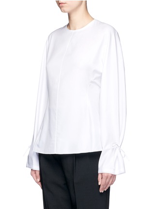 Front View - Click To Enlarge - THE ROW - 'Galo' drawstring cuff cotton top