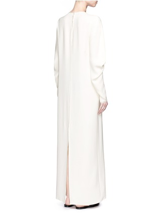 Back View - Click To Enlarge - THE ROW - 'Sely' net trim peaked sleeve maxi dress