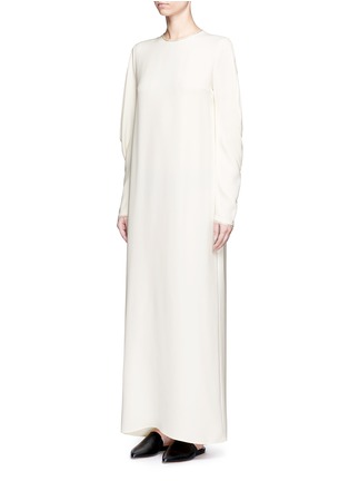 Figure View - Click To Enlarge - THE ROW - 'Sely' net trim peaked sleeve maxi dress