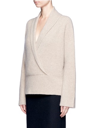 Front View - Click To Enlarge - THE ROW - 'Fontaine' mock wrap cashmere blend top