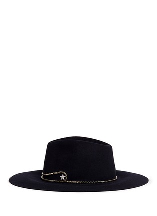 Figure View - Click To Enlarge - VENNA - Embellished star chain wool felt fedora hat
