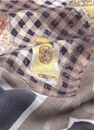 Detail View - Click To Enlarge - DIANORA SALVIATI - 'Pelago' vintage gucci perfume cashmere-silk scarf