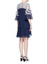 Back View - Click To Enlarge - PETER PILOTTO - Floral lace ruffle silk georgette dress