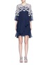 Main View - Click To Enlarge - PETER PILOTTO - Floral lace ruffle silk georgette dress