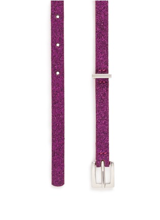 Detail View - Click To Enlarge - MAISON BOINET - Glitter leather skinny belt