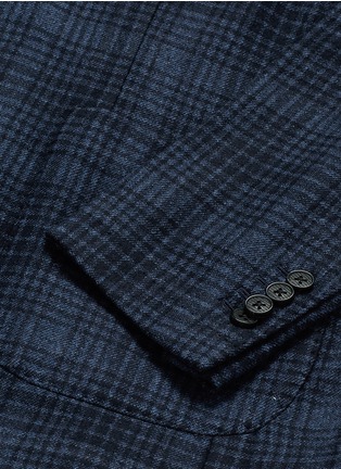 Detail View - Click To Enlarge - CANALI - Check wool-cotton jersey blazer