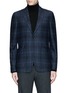 Main View - Click To Enlarge - CANALI - Check wool-cotton jersey blazer