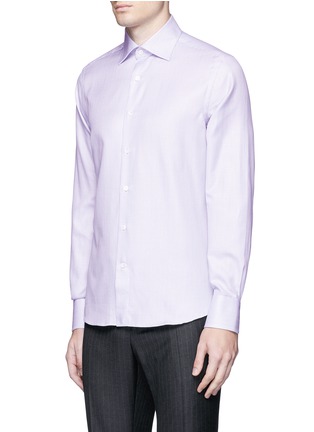 Front View - Click To Enlarge - CANALI - Slim fit micro check cotton shirt
