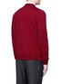Back View - Click To Enlarge - CANALI - Suede trim wool cardigan