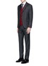 Figure View - Click To Enlarge - CANALI - Suede trim wool cardigan