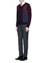 Figure View - Click To Enlarge - CANALI - Panelled colourblock wool knit sweater
