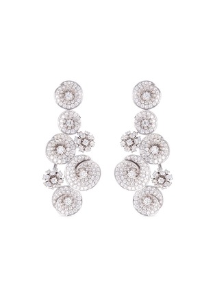 Main View - Click To Enlarge - LAZARE KAPLAN - Diamond 18k white gold swirl drop earrings