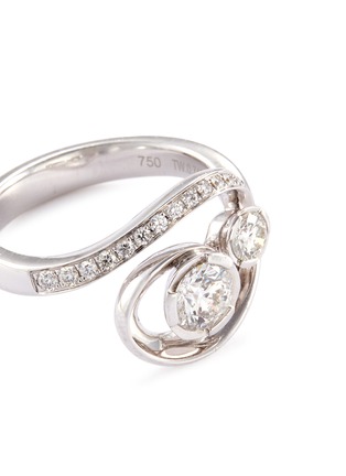 Detail View - Click To Enlarge - LAZARE KAPLAN - Diamond 18k white gold swirl ring