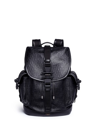 Main View - Click To Enlarge - GIVENCHY - 'Obsedia' star and trident embossed leather backpack