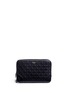 Main View - Click To Enlarge - GIVENCHY - 'LC' embossed star and trident leather zip pouch