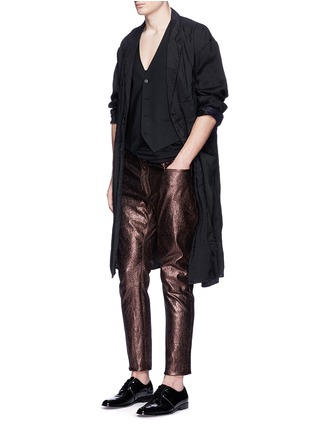 Figure View - Click To Enlarge - HAIDER ACKERMANN - Glitter leather pants