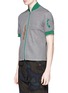 Front View - Click To Enlarge - KOLOR - Contrast collar zip T-shirt