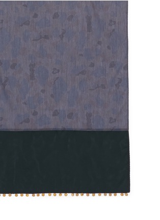 Detail View - Click To Enlarge - KOLOR - Medallion cupro trim camouflage cotton chambray scarf