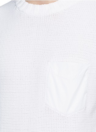 Detail View - Click To Enlarge - KOLOR - Contrast pocket horizontal knit T-shirt