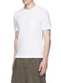 Front View - Click To Enlarge - KOLOR - Contrast pocket horizontal knit T-shirt