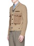 Front View - Click To Enlarge - KOLOR - Contrast pocket crinkle military jacket