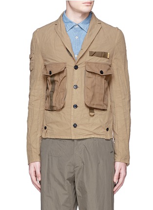 Main View - Click To Enlarge - KOLOR - Contrast pocket crinkle military jacket