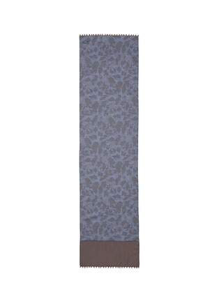 Main View - Click To Enlarge - KOLOR - Medallion trim camo print chambray scarf