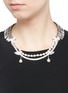 Figure View - Click To Enlarge - VENNA - Crystal pavé wing faux pearl fringe necklace