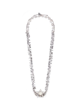 Main View - Click To Enlarge - VENNA - Crystal faux pearl star leaf chain necklace