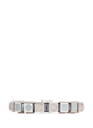 Main View - Click To Enlarge - EDDIE BORGO - 'Mosaic Cube' rose quartz bracelet
