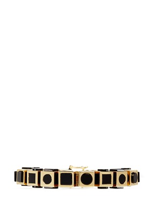 Main View - Click To Enlarge - EDDIE BORGO - 'Mosaic Cube' onyx bracelet