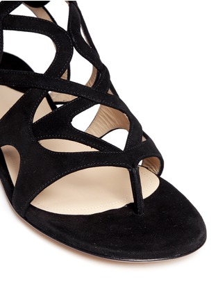 Detail View - Click To Enlarge - PAUL ANDREW - 'Lila' cutout suede caged sandals